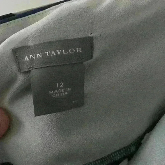 NWOT Ann Taylor navy and blue, wide strap tank with front ruching; size 14 - Picture 5 of 6